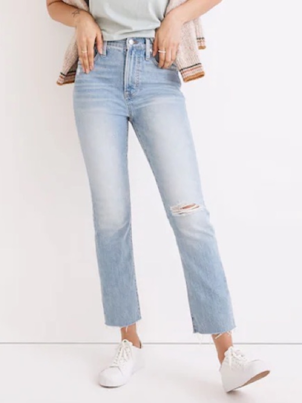 Madewell The Petite Perfect Vintage Jean in Coney Wash: Destroyed Edition 25P